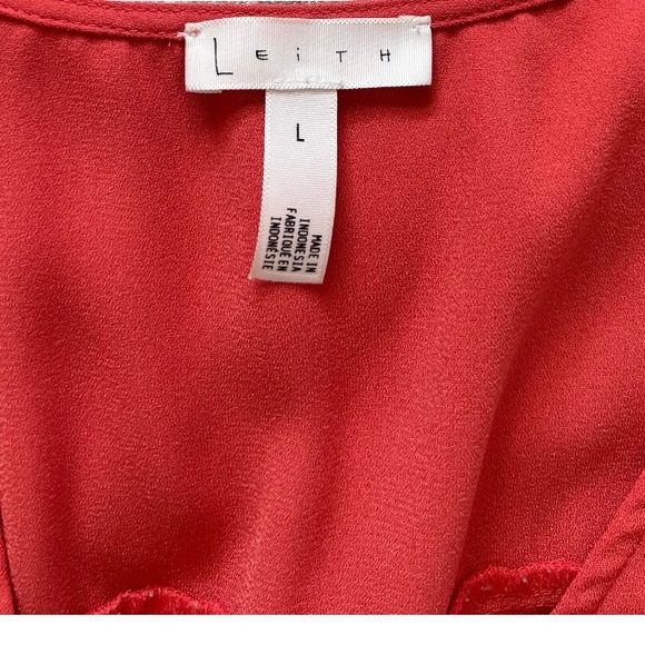 Leith Orange Vneck Wrap Top Romper - Picture 4 of 6